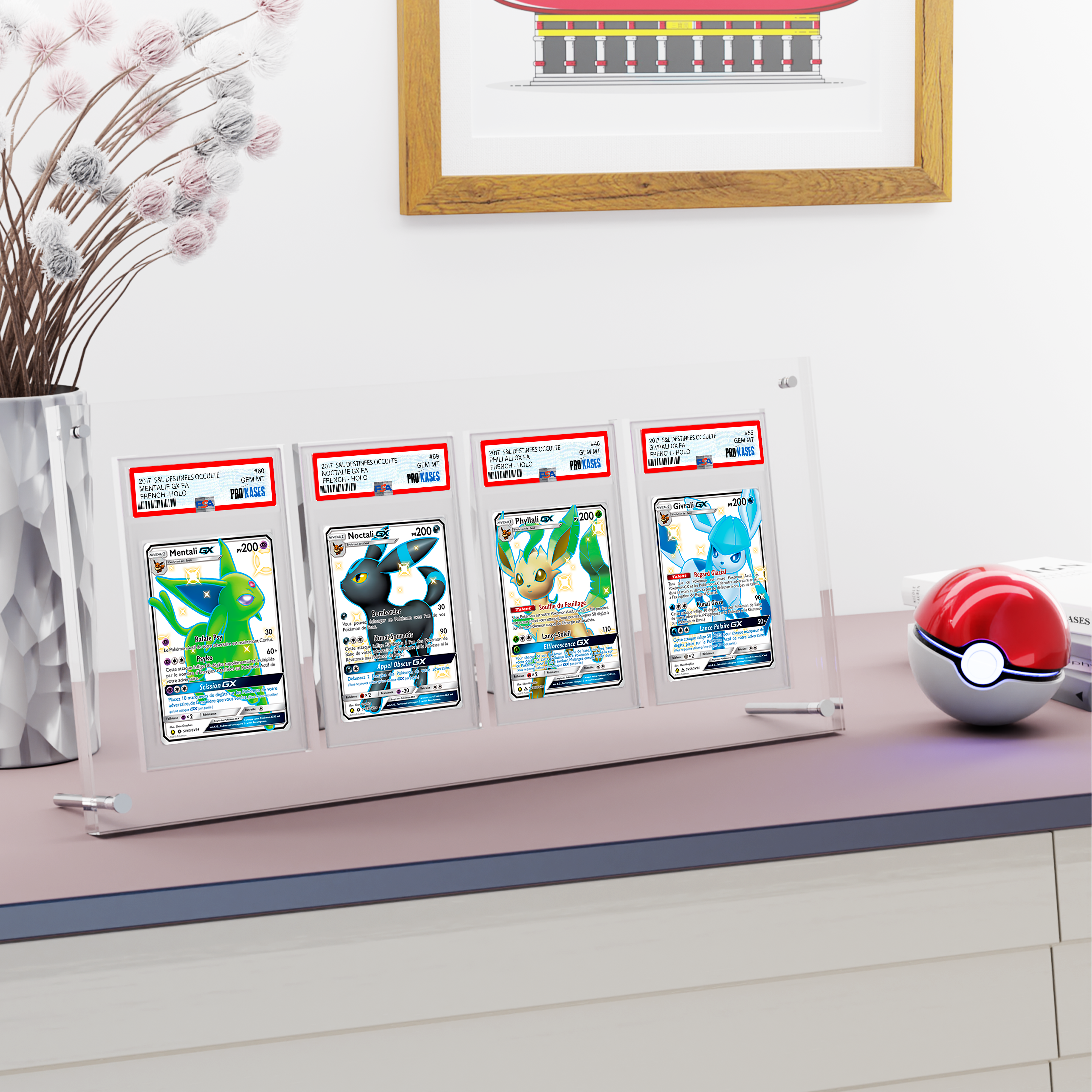 Acrylic protection for 4 PSA cards