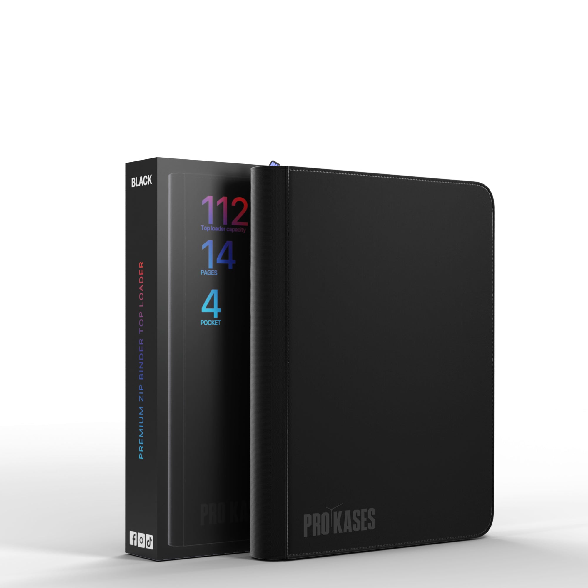CLASSEUR ZIP NOIR 112 TOPLOADERS 2X2