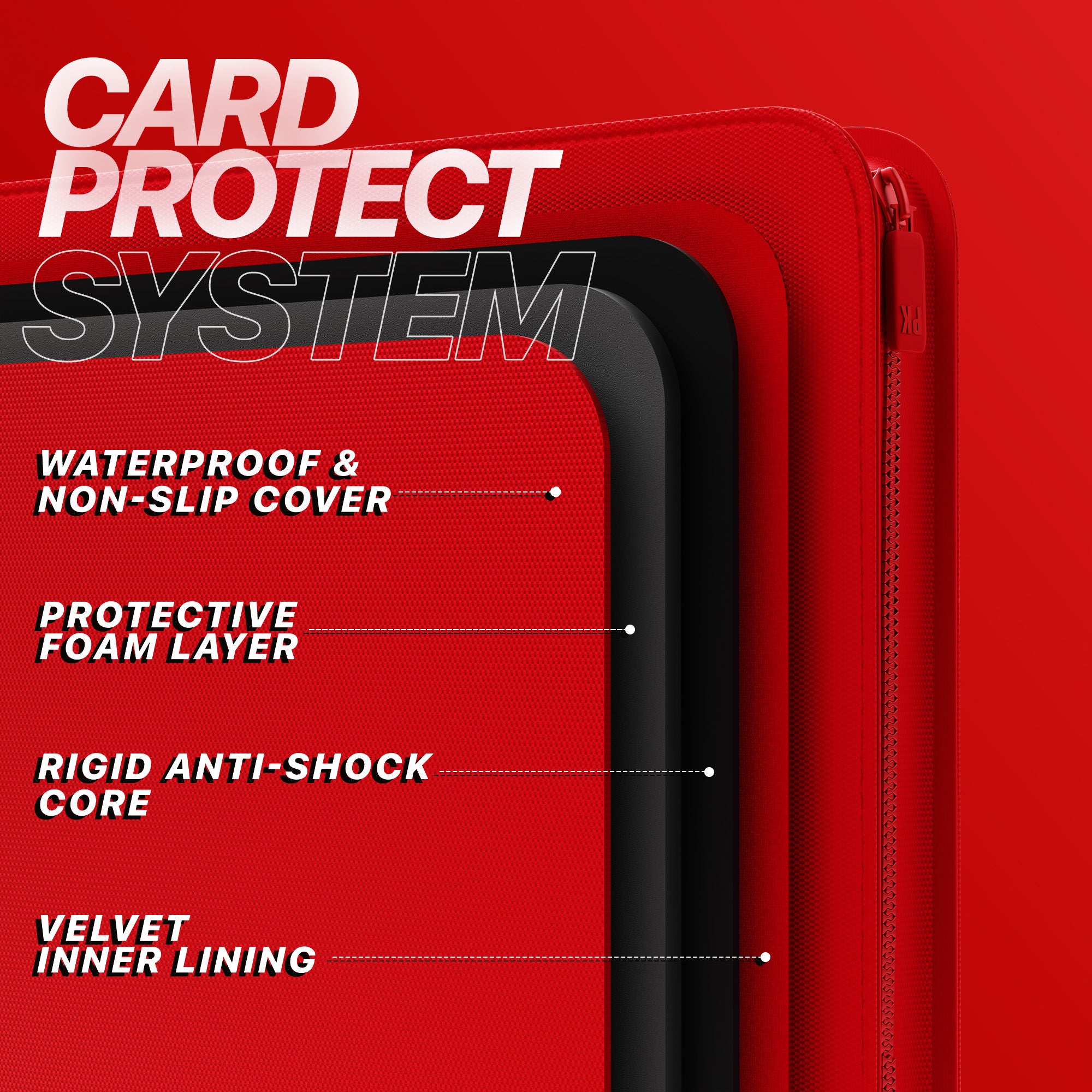 CLASSEUR ZIP ROUGE 288 TOPLOADERS