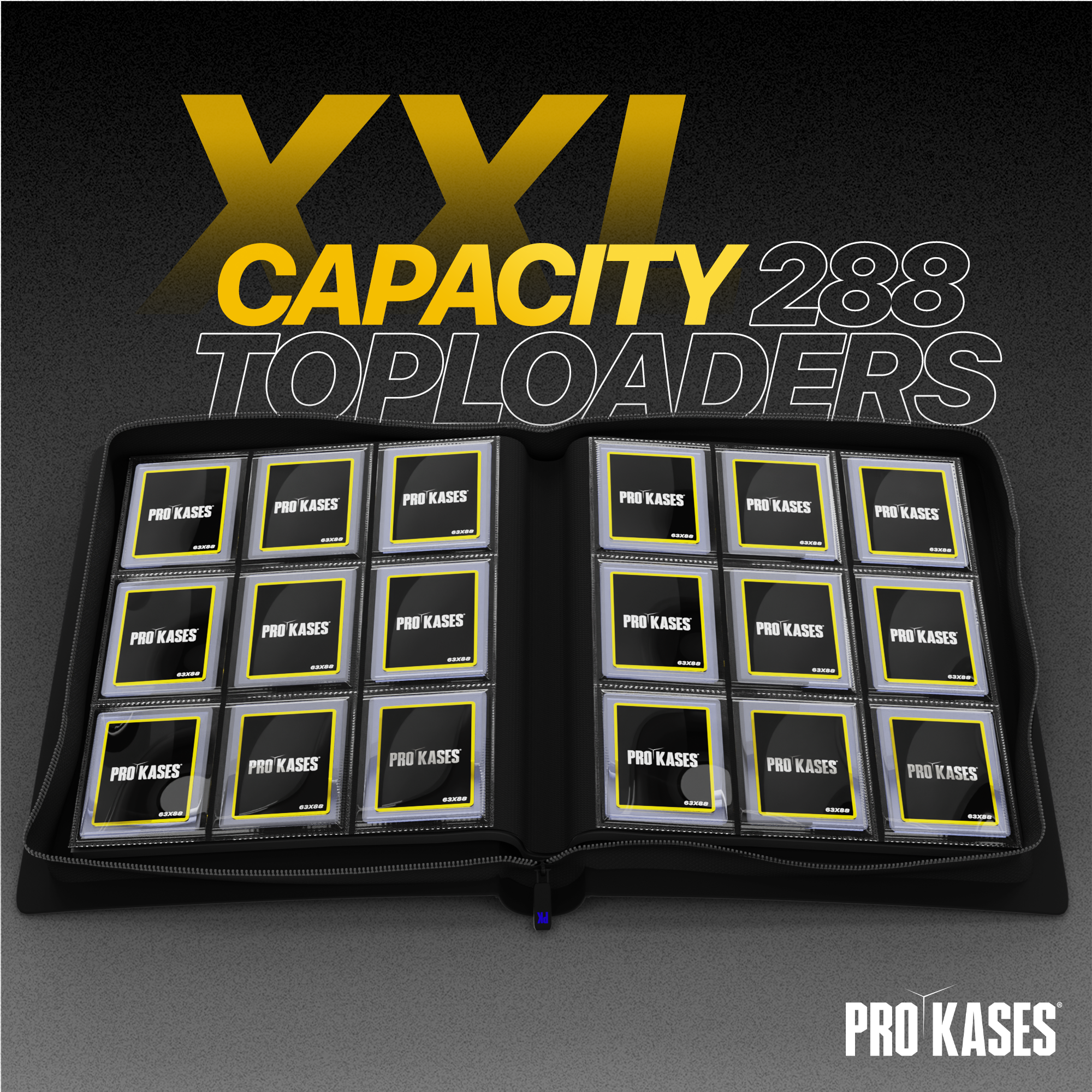 CLASSEUR ZIP NOIR 288 TOPLOADERS 3X3