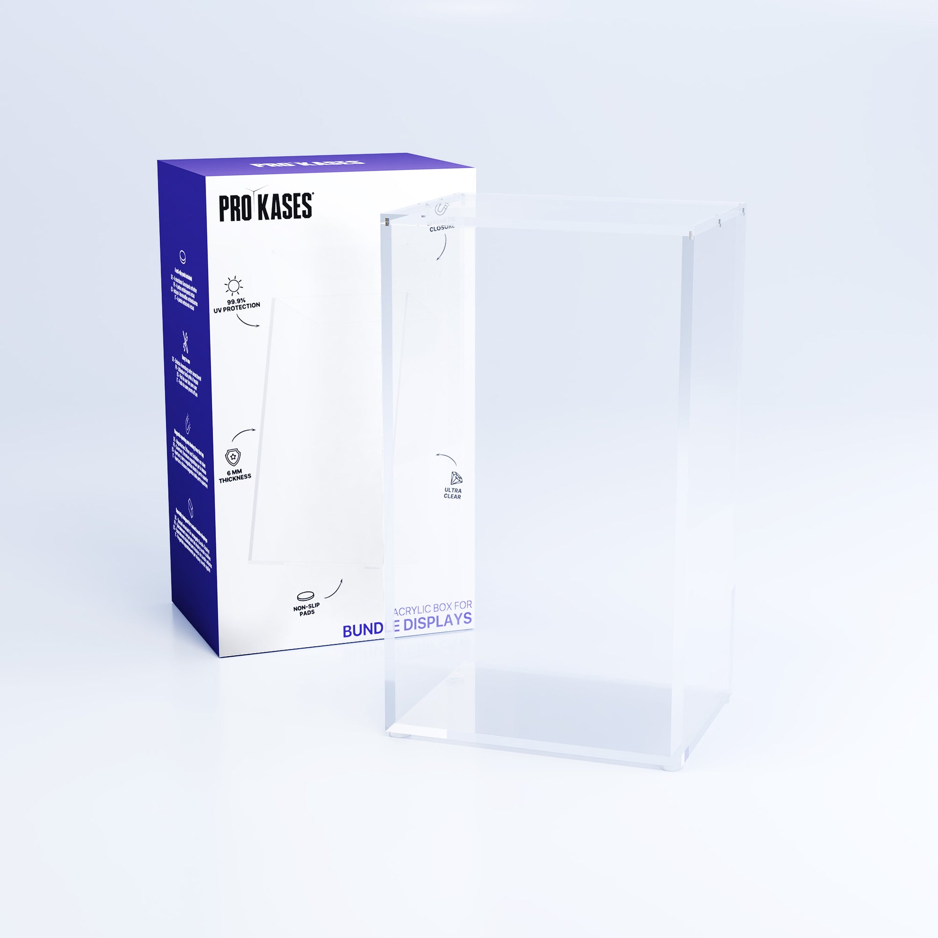 Boîte De Protection Acrylique 5 Mm Pour Booster Box - Fermeture Magnétique, Transparente